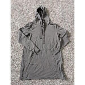 Athleta Triumph Luxe Hoodie Dress Long Sleeve Hooded Dress Olive Green Medium